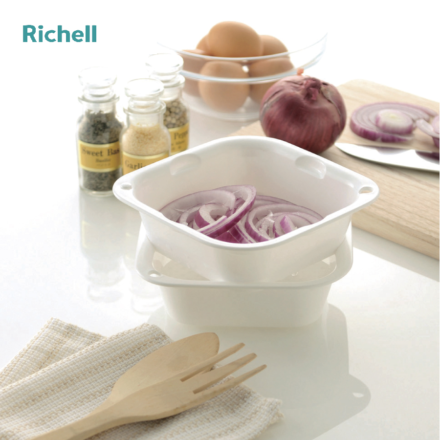 BỘ RỔ CHẬU NHỰA KHÁNG KHUẨN LEI RICHELL (S-TRẮNG)