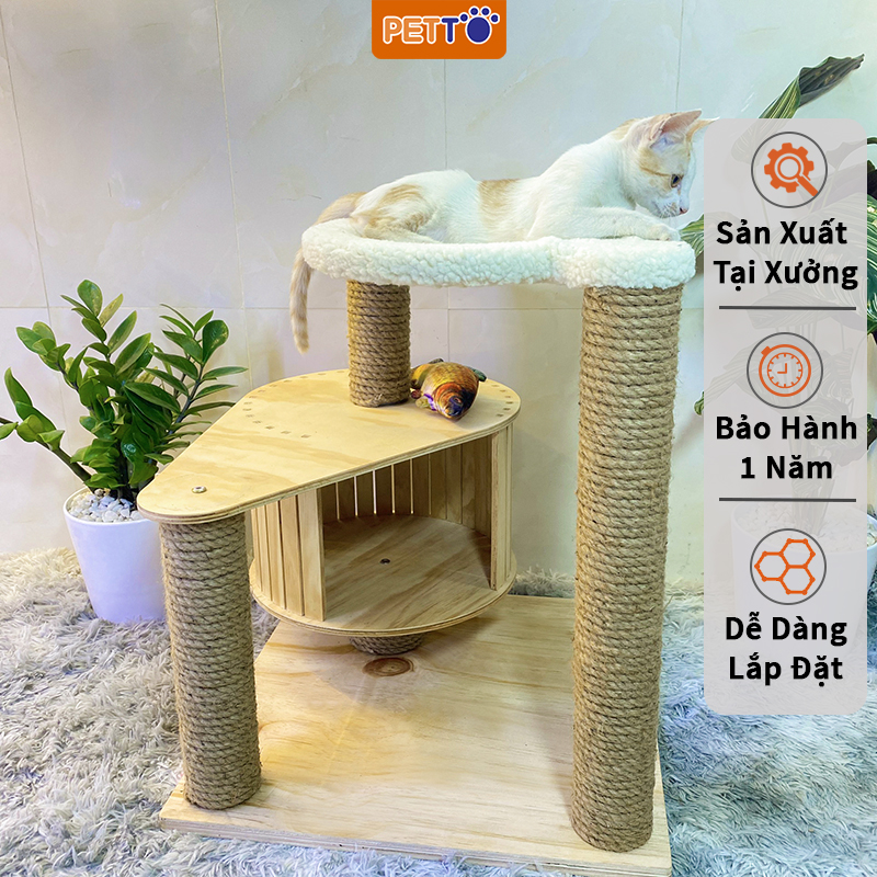 [HCM]Cat tree – Trụ cào móng cho mèo có hộc gỗ độc đáo CH019