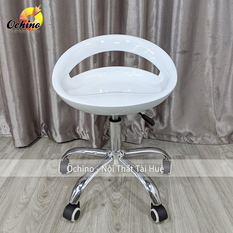 (FREE SHIP) Ghế Xoay Spa Phun Săm Mẫu Nhựa Khoét Lỗ Phong Cách Hiện Đại (Đủ Màu)