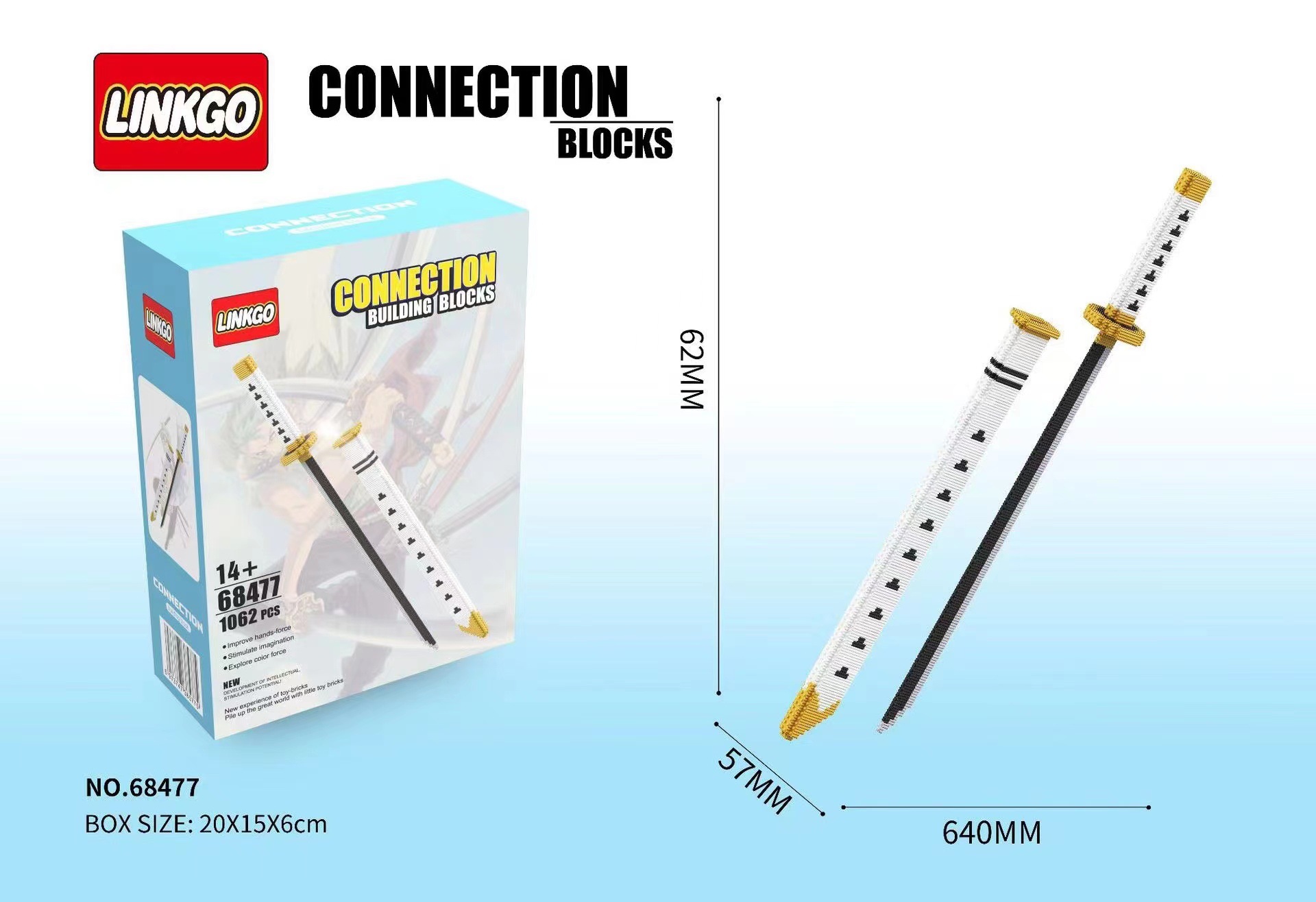 Mô hình đồ chơi kiếm LEGO TRÙNG TRỤ 48CM trong one piece lắp ráp katana  onepiece