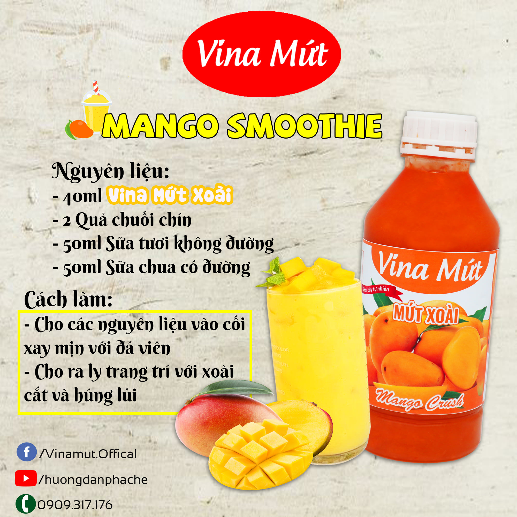 SINH TỐ XOÀI VINA MỨT - 1000G