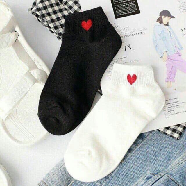 combo 5 đôi tất Cổ Tim ngắn cổ dễ thương