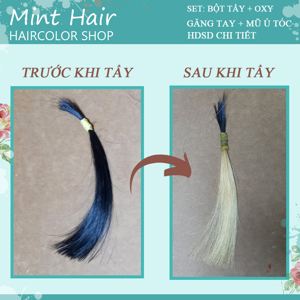 [HCM]Bột Tẩy Tóc Collagen Siêu Mềm Mượt Không Hư Tóc- Tặng Oxy