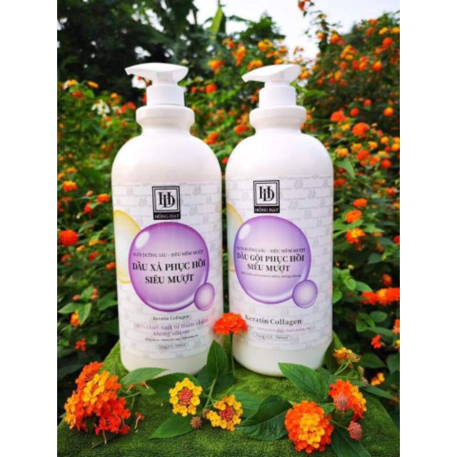 Bộ dầu gội xả phục hồi tóc siêu mượt HD 2000ml x2