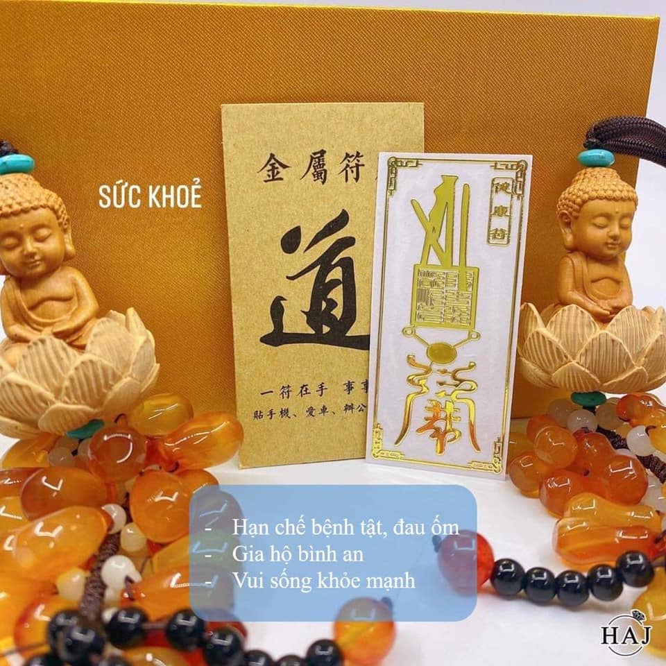 [ĐÃ KHAI QUANG] Combo 4 linh phù đón lộc giải hạn xấu( tài lộc nợ, thái tuế, tỳ hưu, búa) dán điện thoại