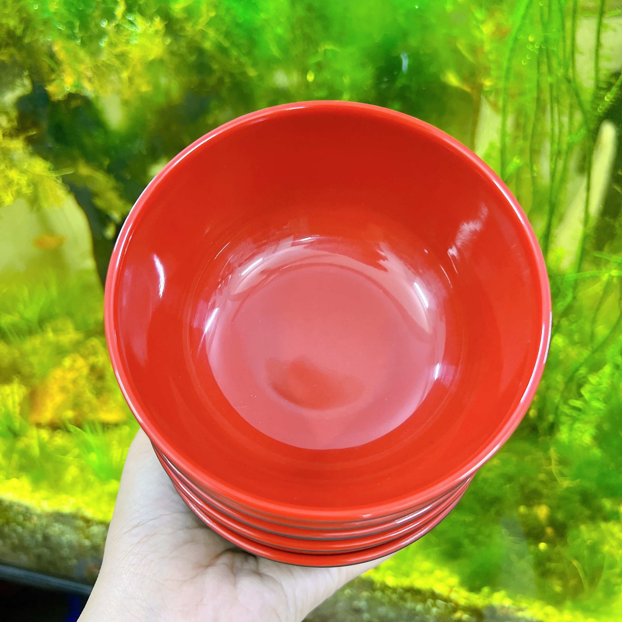 COMBO 10 Chén Nhựa Melamine Hai Lớp Đỏ Đen FATACO CAO CẤP