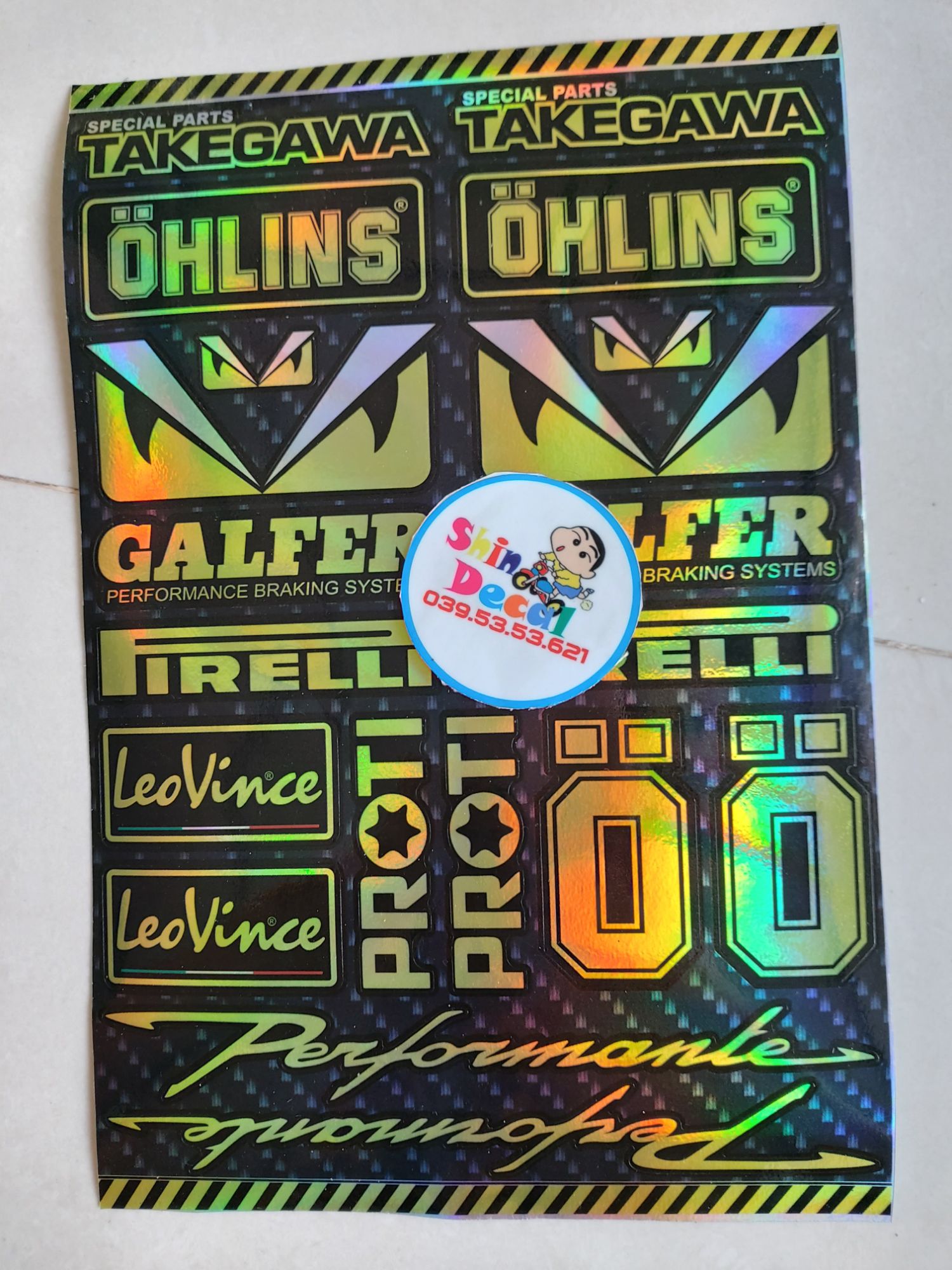 Tem logo trọn bộ 7 màu long lanh