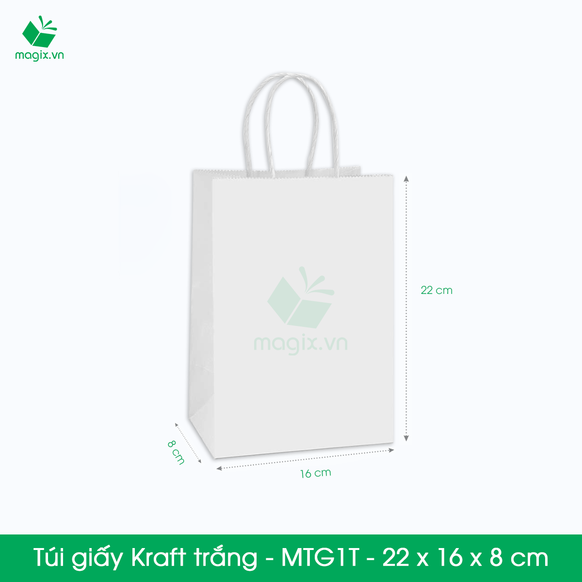 MTG1 MTG1T - 22x16x8cm - Combo 50 túi giấy Kraft Nhật cao cấp