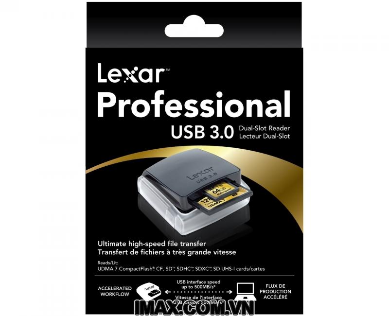[HCM]ĐẦU ĐỌC THẺ LEXAR CARD READER 3.0 DUAL-SLOT READER UHS-I AND UHS-II