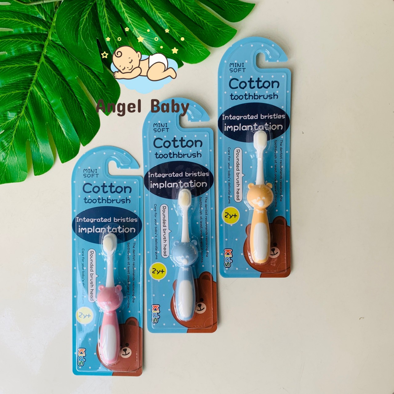 Bàn chải đánh răng cho bé lông tơ Cotton siêu mềm