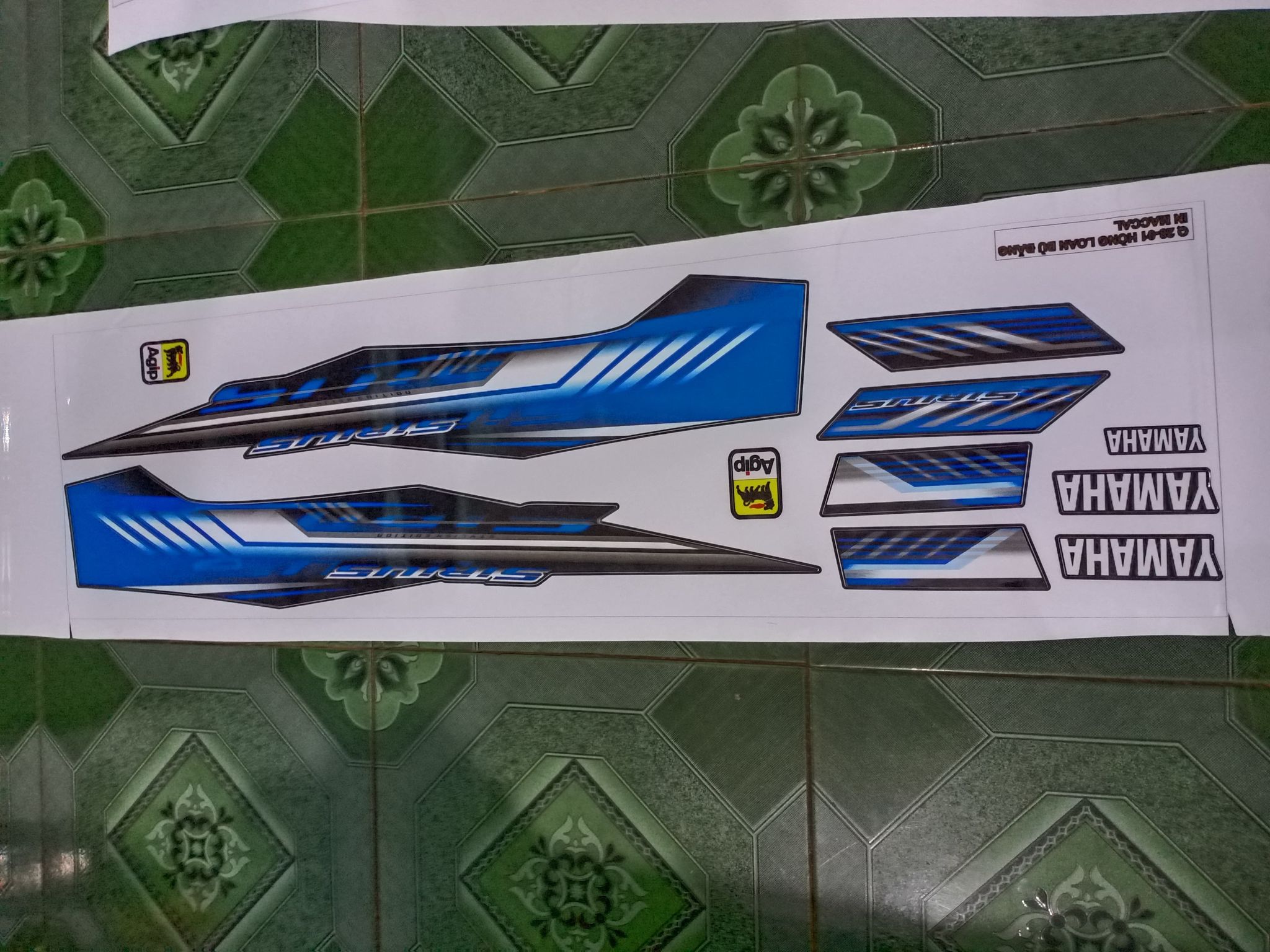 Tem rời sirius xanh xe đen