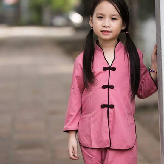 [HCM]Đồ lam đi chùa trẻ em đồ phật tử trẻ em đồ bộ đồ đi chùa bé gái mẫu tàu viền