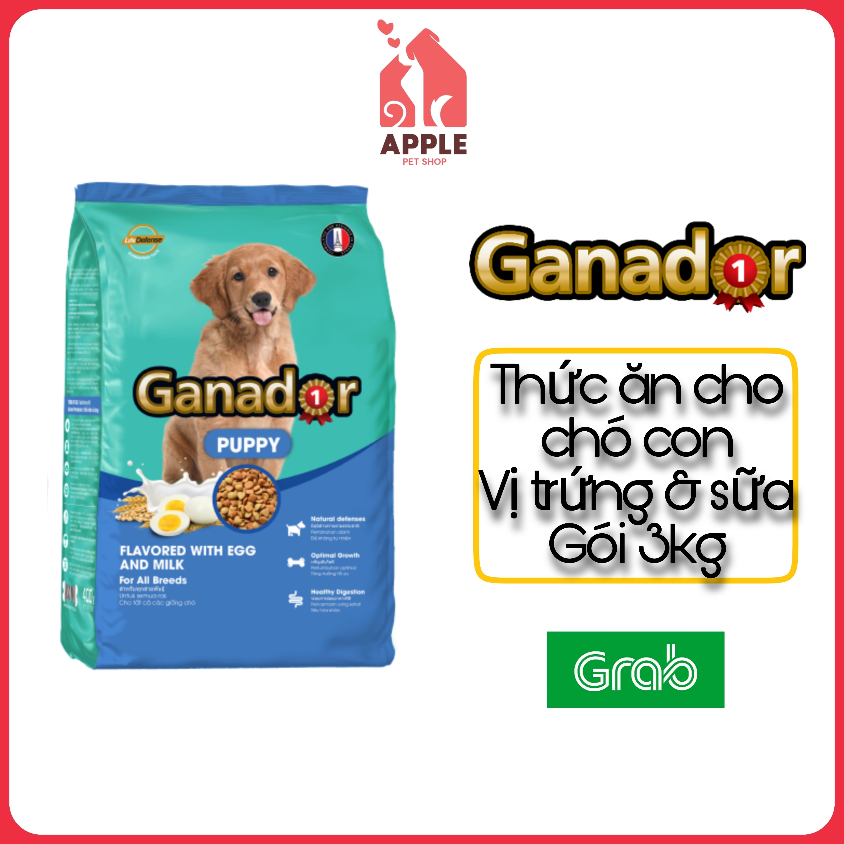 [GANADOR VỊ TRỨNG SỮA] [400GR - 3KG] Thức ăn cao cấp dành cho cún con