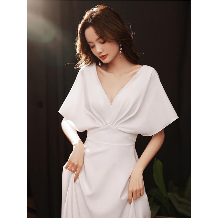 Đầm Cổ V Dáng Dài Có Sẵn Mút Ngực