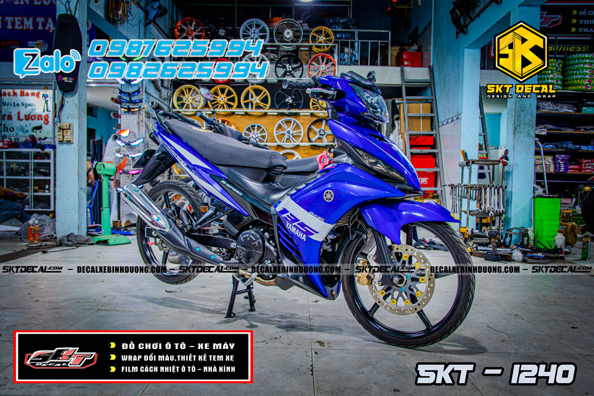 Tem trùm exciter 135 xanh trắng chế 1240