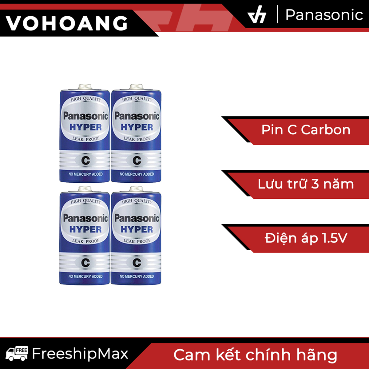 Bộ 4 pin c - pin trung panasonic r14ut