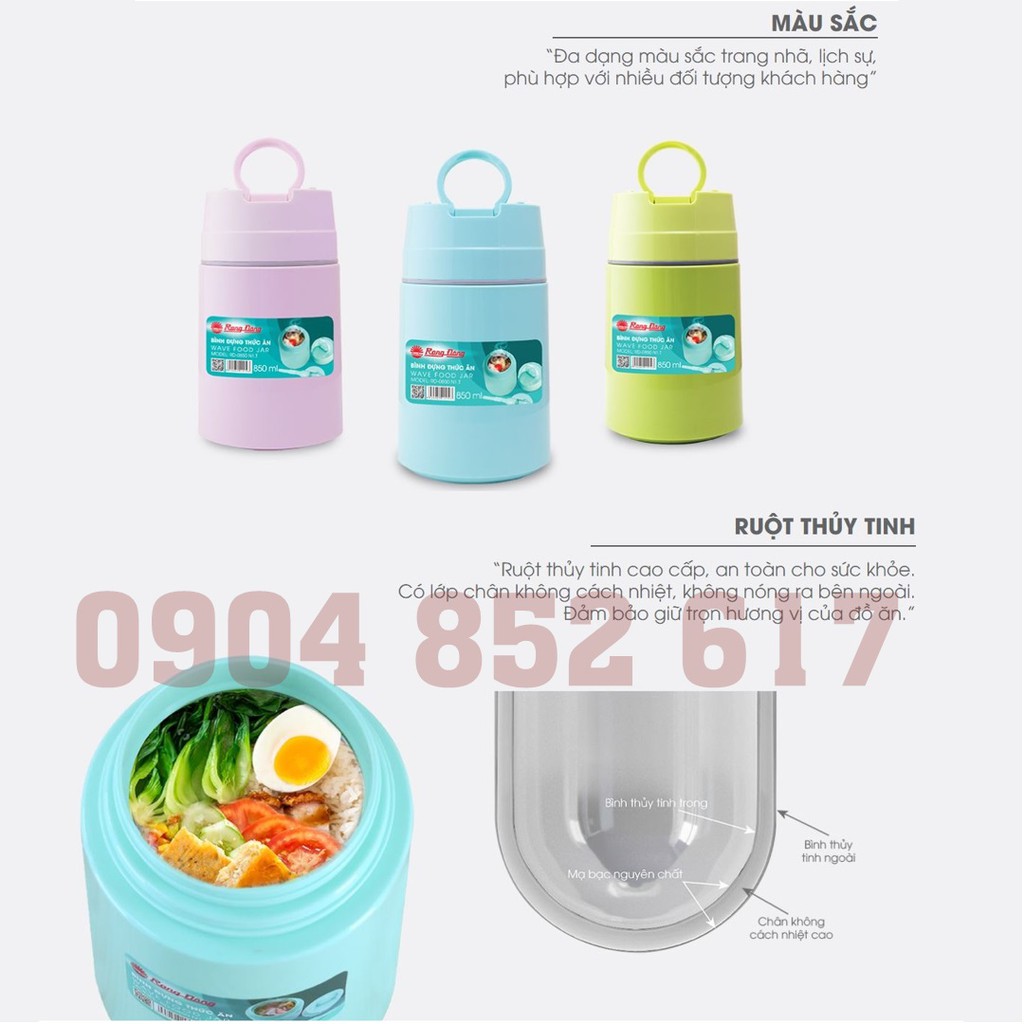 Hộp Đựng Thức Ăn Bình Ủ Cháo Rạng Đông - Hồng tím