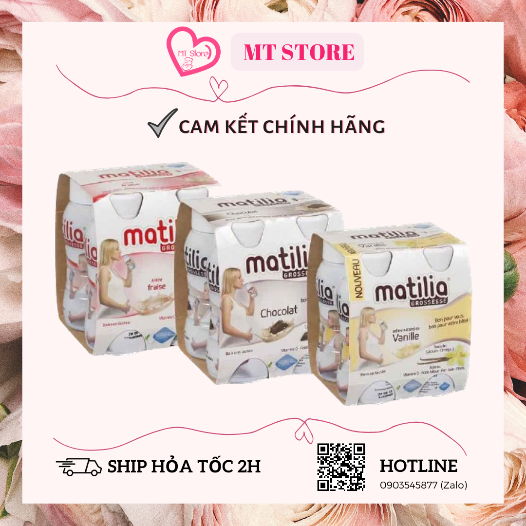 (HCM) [DATE 2025] Sữa bầu matilia (Pháp) 4 chai x 200ml