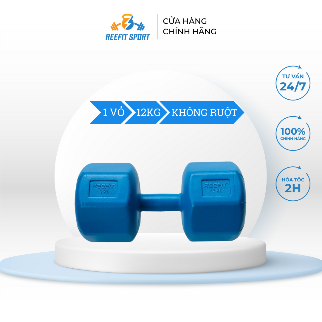 Vỏ tạ tay nhựa bát giác Reefit 12kg không ruột