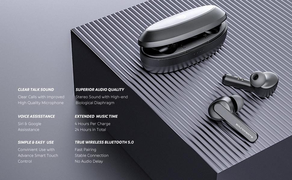Tai Nghe True Wireless Earbuds SOUNDPEATS TrueCapsule Smart Touch Bluetooth V5.0