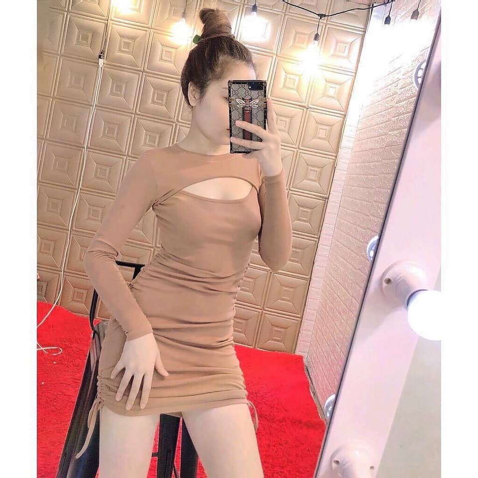 [HCM]ĐẦM ÔM BODY HAI DÂY RÚT SẺ NGỰC SIÊU XINH 34234