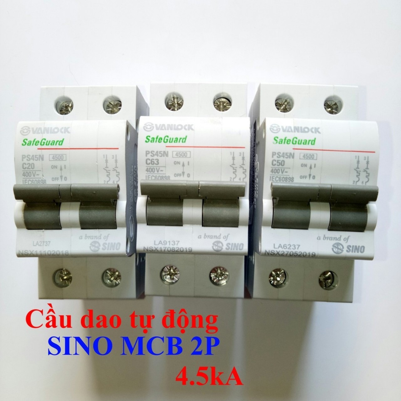 [Sino] Cầu Dao Tự Động Mcb 1 Pha - 2 Pha - 3 Pha - Đèn Led Thiên Vân