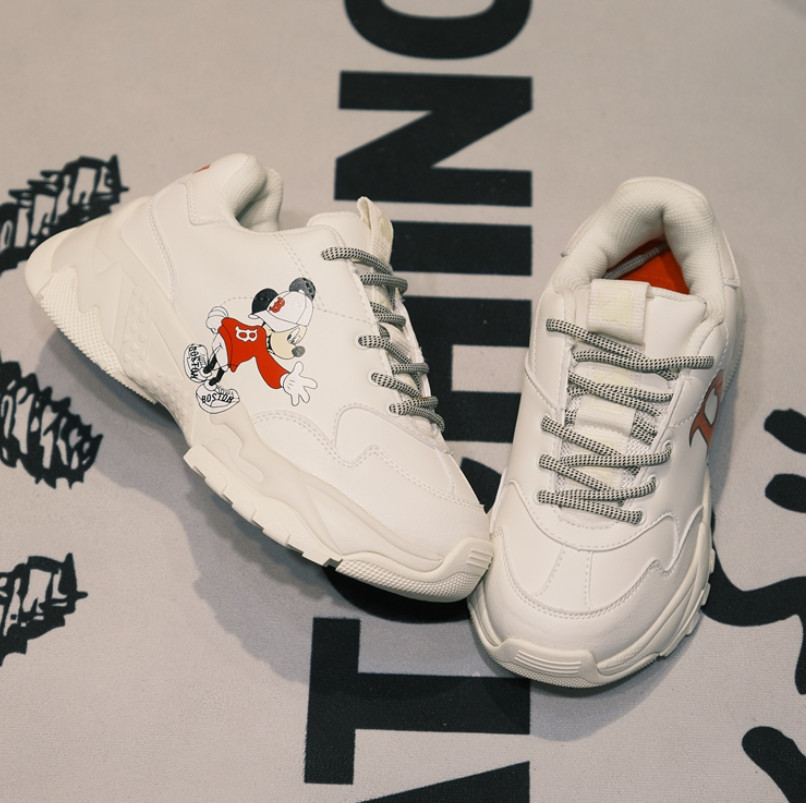 Giày mlb mickey đỏ/vàng - Giày nam nữ - Giày sneaker full size ( Full box + bill)