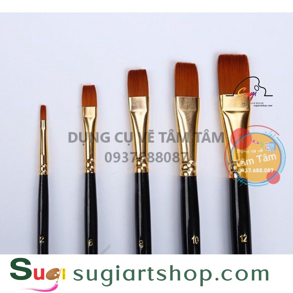 -Bộ cọ đầu TRÒN/VÁT/BẰNG Keep Smiling 5 cây mã 5015