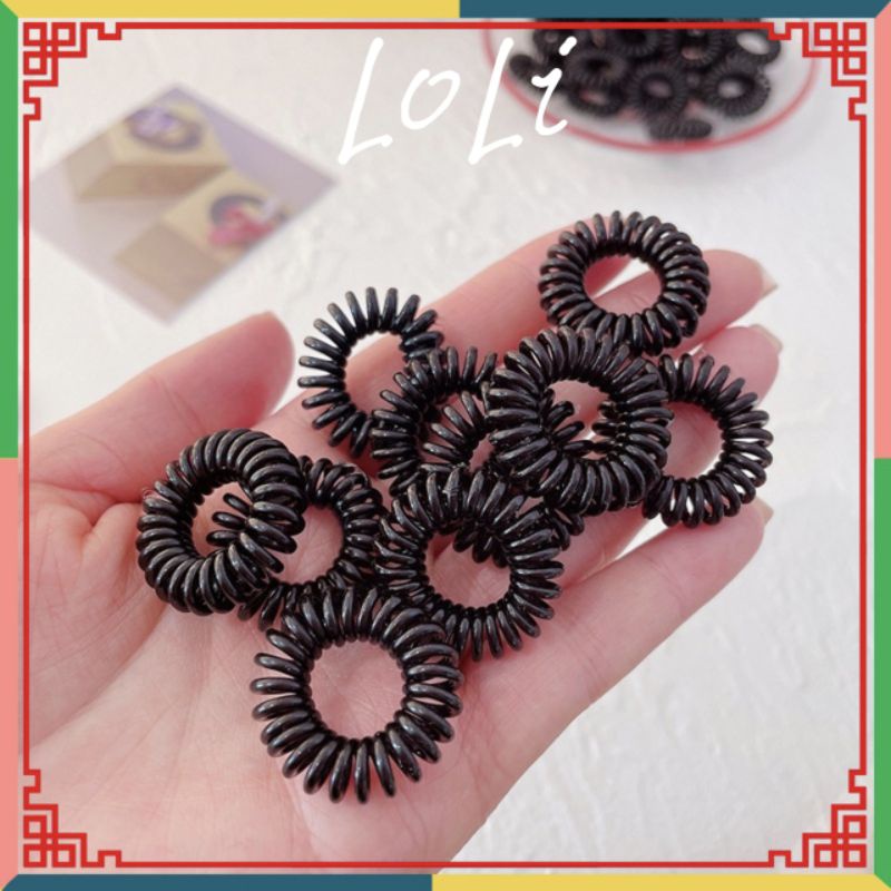 Dây Buộc Tóc Lò Xo Màu Đen Mini - loli