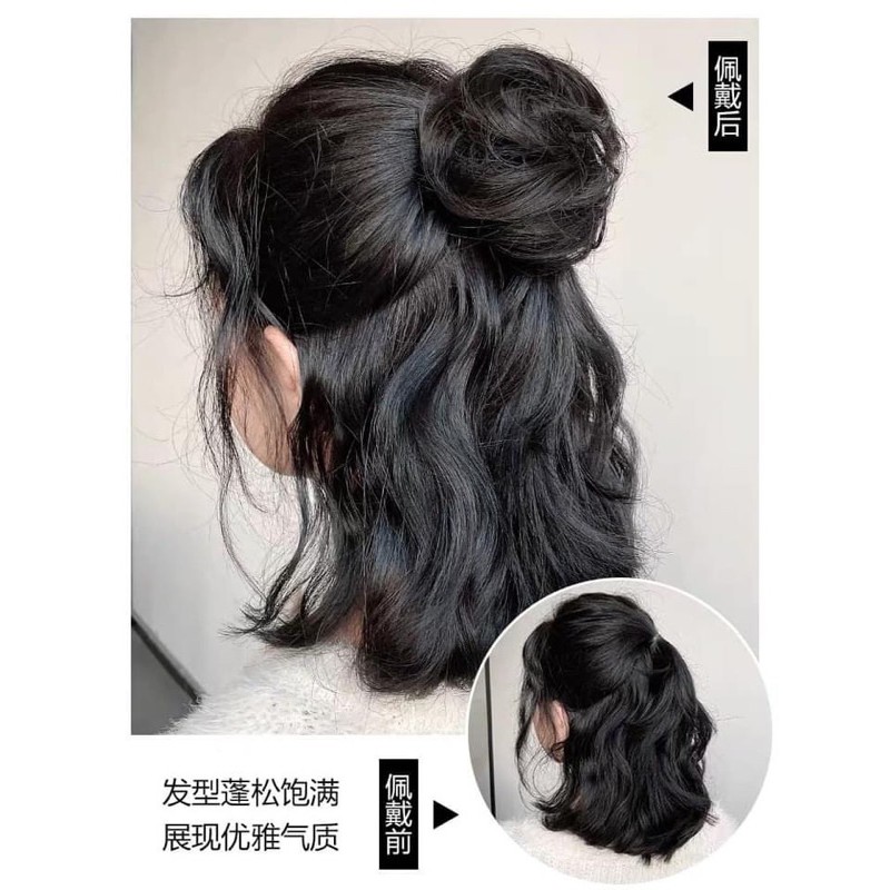 Tóc giả búi ngoặm mini đẹp, hàng mới về hotrend