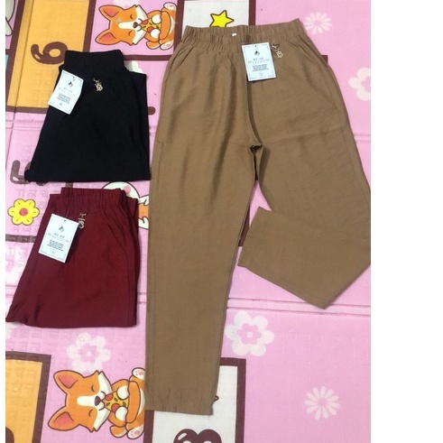 Quần baggy đũi nữ cạp chun chất đũi lụa cao cấp nhẹ mát