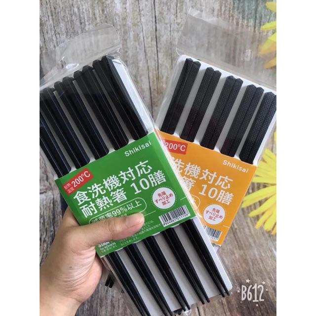 Vỉ 10 đôi đũa cao cấp chất liệu sợi thủy tinh, thân thiện với môi trường, an toàn cho sức khỏe người dùng, chịu nhiệt tốt, Combo 10 đôi đũa giá rẻ, hàng xuất Nhật xịn có vân chống trơn trượt, KHUYẾN MÃI HẤP DẪN HÔM NAY