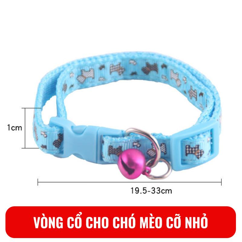 Vòng cổ chuông cho chó mèo Ngáo Và Gâu Đần độ rộng 1cm nhiều họa tiết