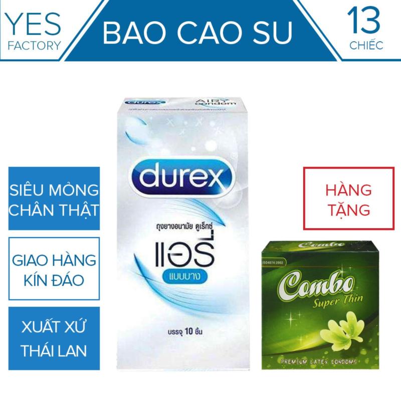 [13 chiếc] Bao Cao Su Thái Lan Durex Invisible Siêu mỏng + Tặng Bao cao su Combo hộp nhỏ - YesShop cao cấp