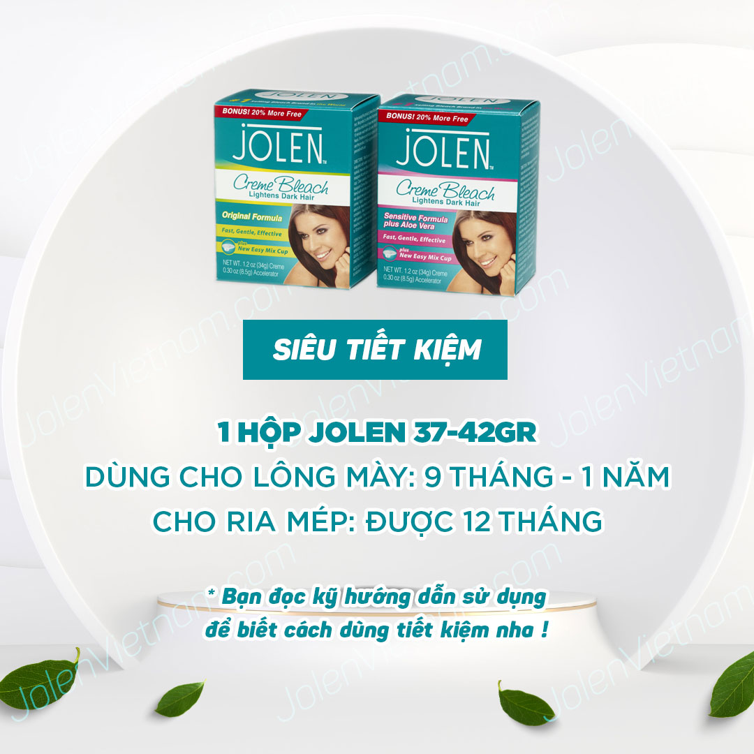 Kem Tẩy Màu Lông Jolen 42gr Sensitive cho da nhạy cảm - Nhập Mỹ (Kem Làm Nhạt Màu Lông/ Kem Nhuộm Lông Mày)