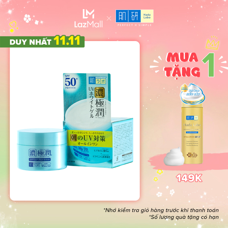 Kem dưỡng ẩm chống nắng ban ngày Hada Labo Koi-Gokujyun UV White Gel SPF50+ PA++++ 90g giá rẻ