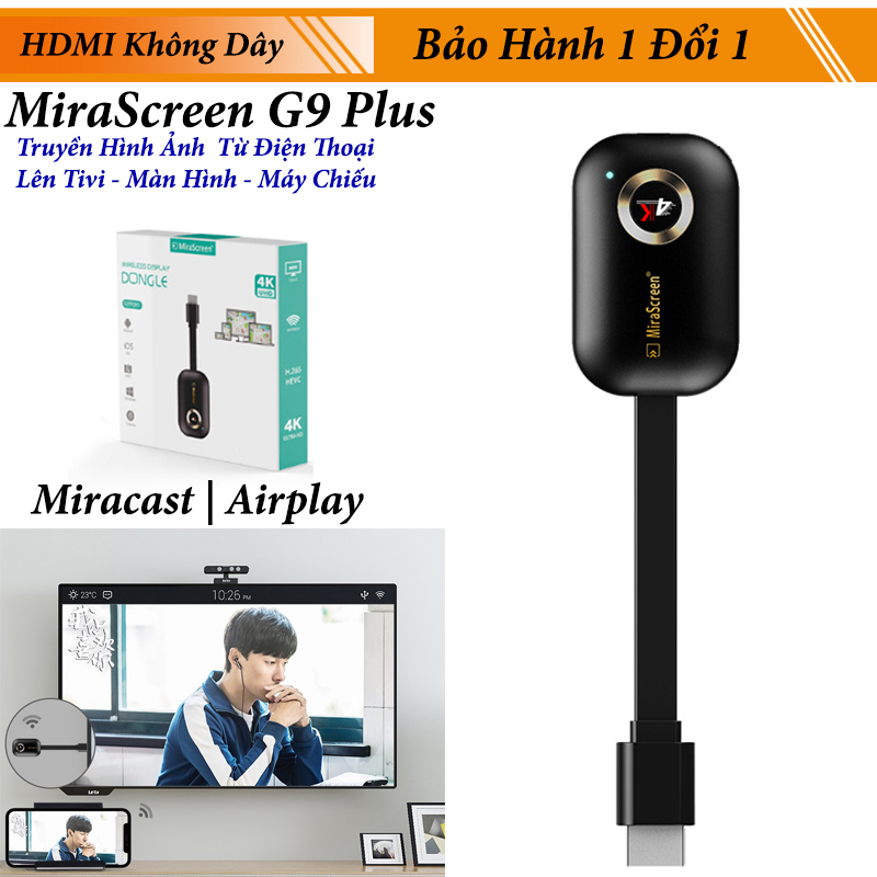 Thiết bị HDMI Wifi MiraScreen G9 Plus - Truyền hình ảnh từ điện thoại
