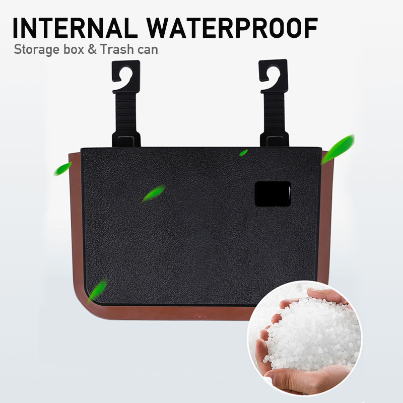 Car Seat Back Storage Bag ABS Organizer Hanging Trash Waterproof Pocket
