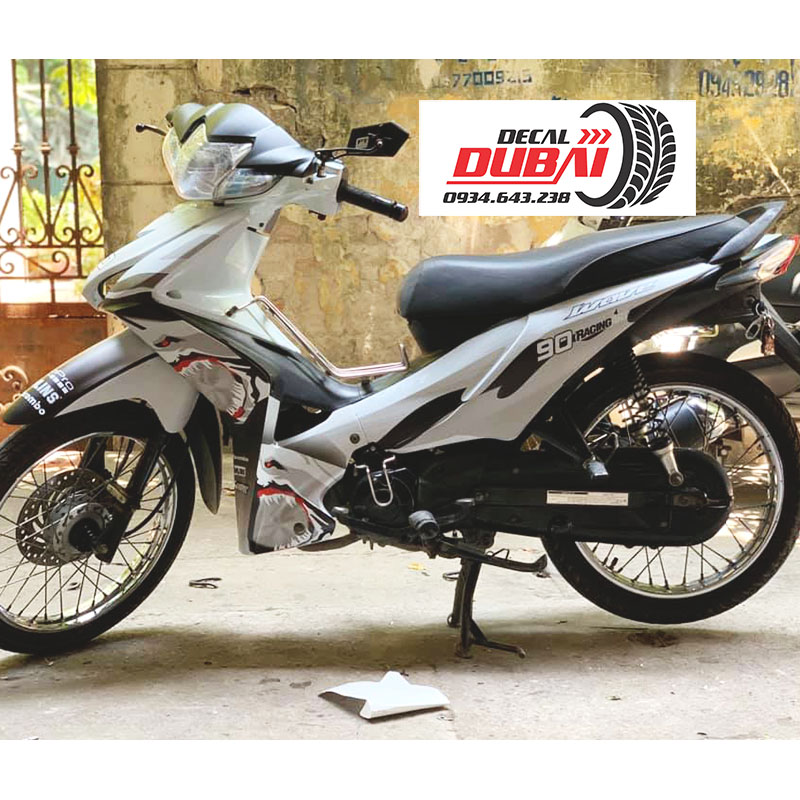 Tem Trùm Wave S110 Cá Mập Đen Trắng