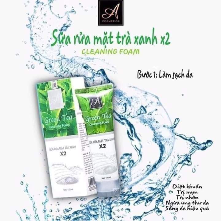 Sữa rửa mặt Trà Xanh x2 A cosmetics