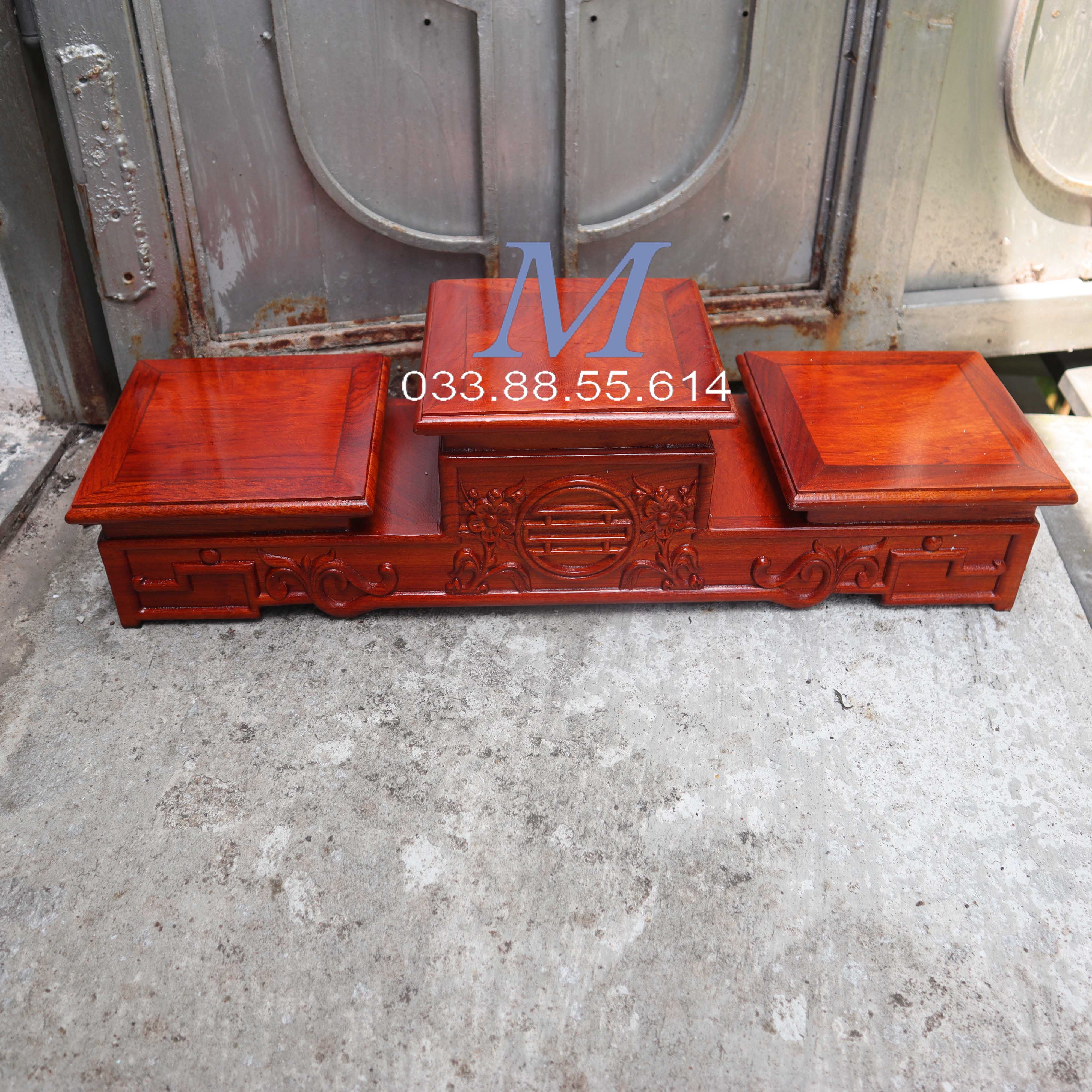 Bục tam sơn gỗ hương đế tam kê bát hương tam cấp thờ
