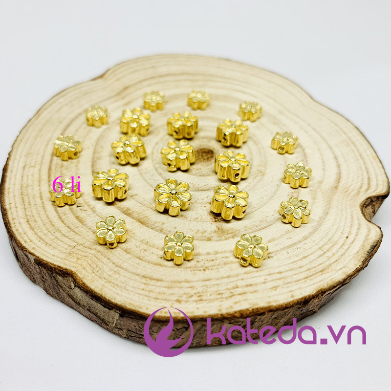 [HCM]Charm hoa mai bạc S925 mạ vàng 6li/ 8li