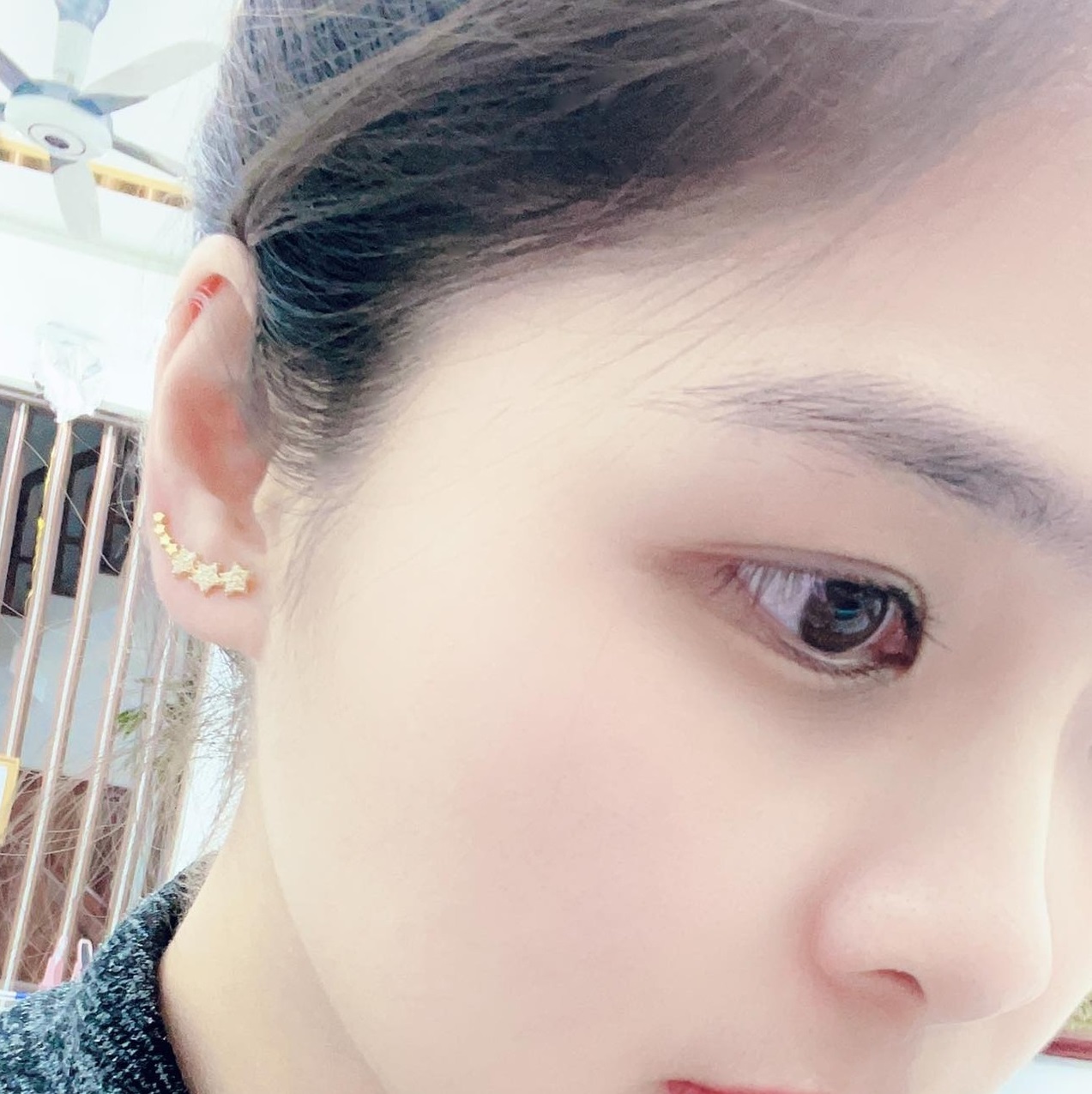Bông tai nữ vàng tây nụ đá cao cấp MS46c