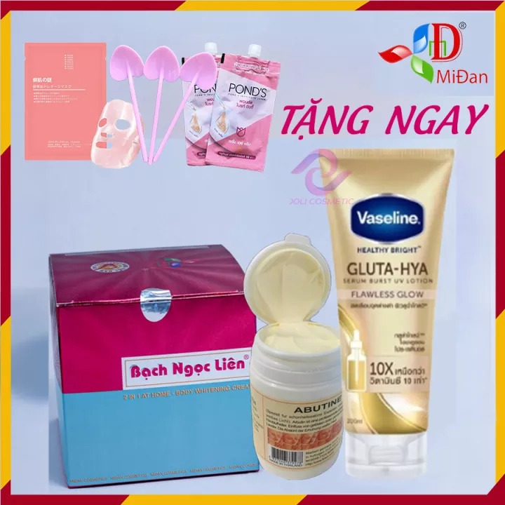 Kem Body Bạch Ngọc Liên - Combo 3 Bạch Ngọc Liên và Kích Abutine 3c3, Vaseline vàng