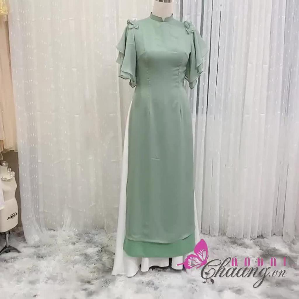 Áo dài cách tân tay loe - Chaang May sẵn áo dài 4 tà dáng lửng, kiểu áo dài cánh tiên