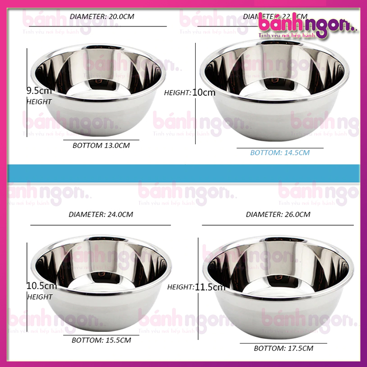 Tô trộn / Âu trộn bột inox 20cm