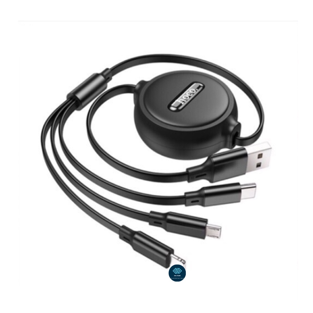 Cáp Sạc HOCO X75 3in1 gồm 3 Cổng: micro usb - Type C - iP - Chính hãng ( BH 1 năm )