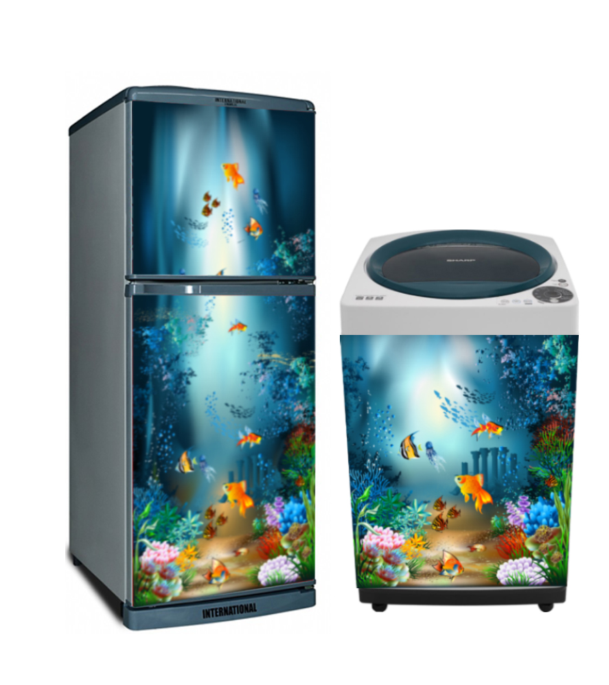 Combo Decal dán máy giặt tủ lạnh