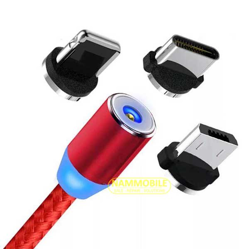 FREE SHIP [HCM]Cáp Sạc Từ 3 Đầu Lightning Type-C Micro USB 1m