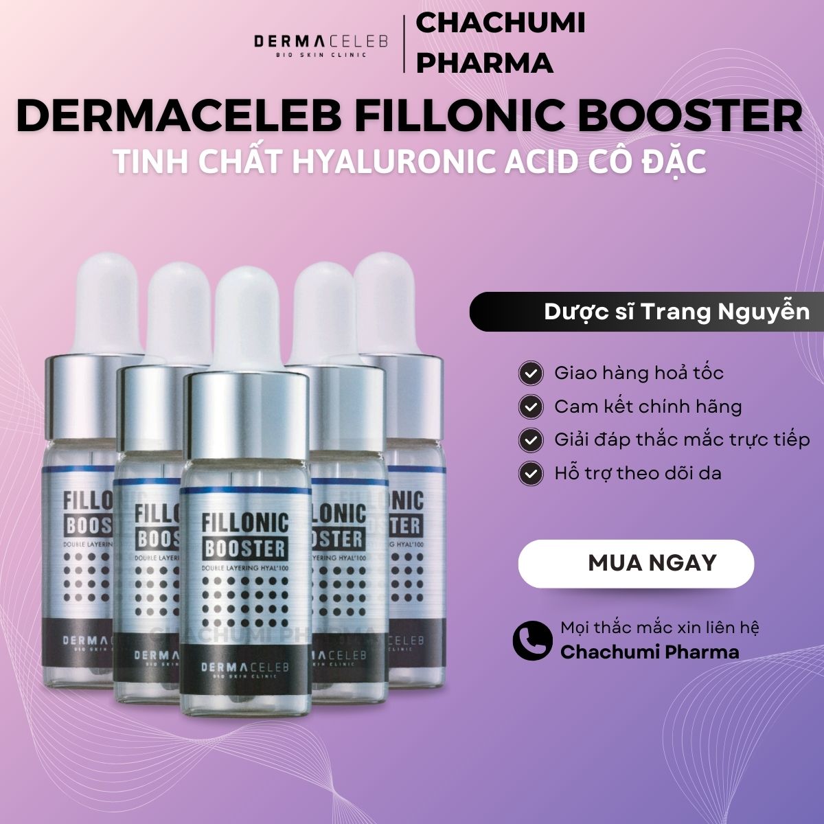 Tinh Chất HA Cô Đặc Cấp Nước Dermaceleb Fillonic Booster 10ml